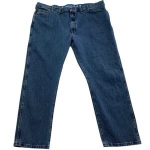 Wrangler Cowboy Cut Mens 47x29.5 Regular Rodeo Dark Wash Denim Cotton Jeans